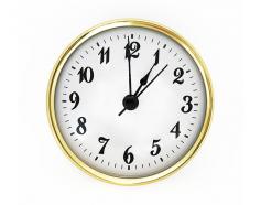 SILENT 3-9/16inch White Arabic Clock Insert
